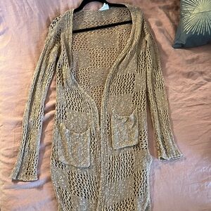 Women’s Love Tan Geometric Knit Sweater Size Small/Medium